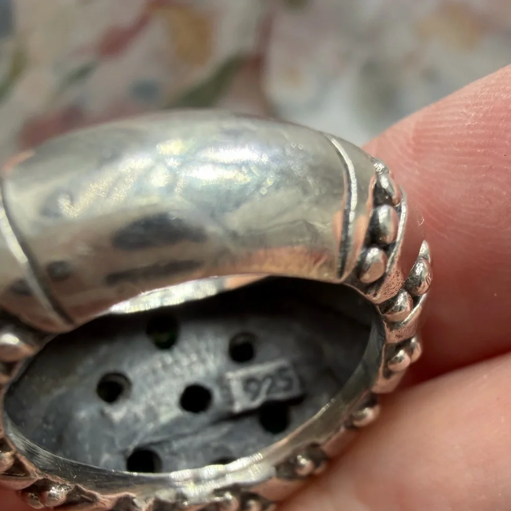 Vintage Turquoise Cluster Statement Ring 925 Sterling silver - Picture 4 of 4